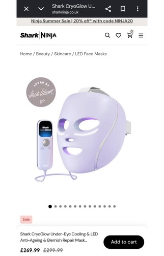 Shark cryoglow led face mask - face,