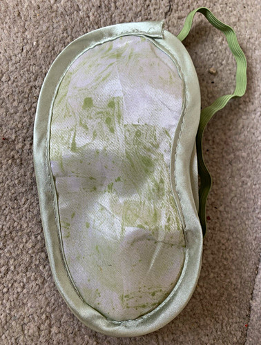 Green satin sleep - satin, mask