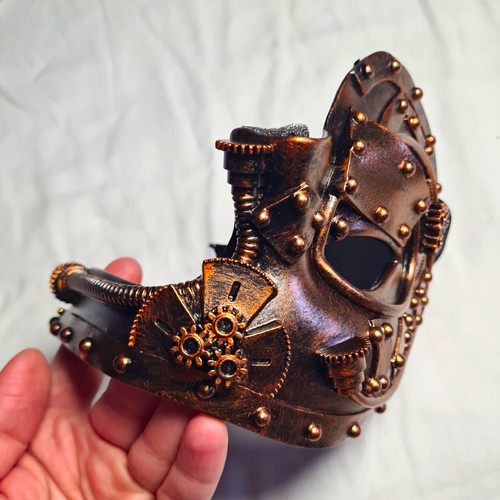 Steampunk bronze half face - steampunk,