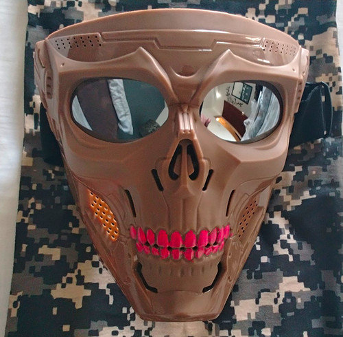 Brown skull full face - brown,