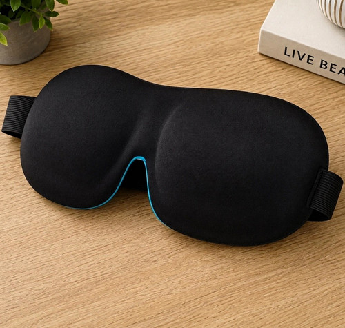 Black padded sleep eye mask - sleep,