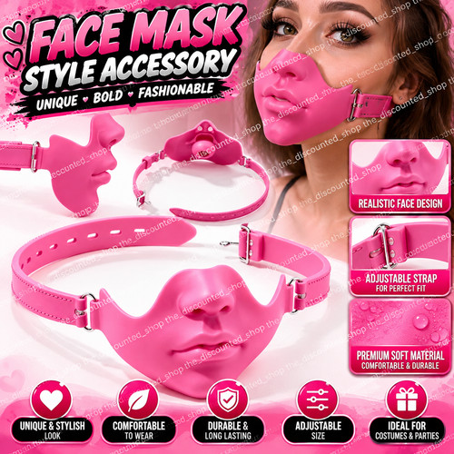 Pink silicone face mask - mask, mouth